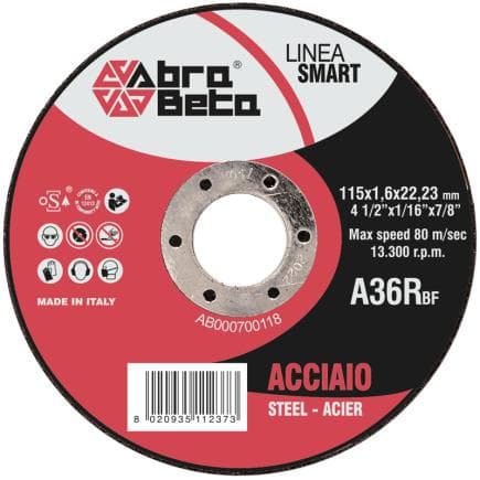 ABRA BETA AB000700115 - A36R - Disques à tronçonner à centre plat pour acier de faible épaisseur (lot multiple)