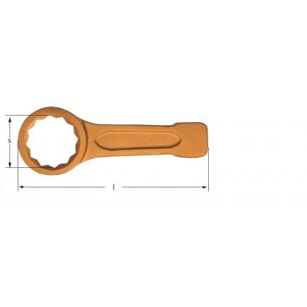 AMPCO AH0025B - Clé polygonale à battre, Cuivre-Béryllium (métrique)