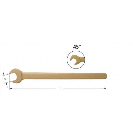 AMPCO AR0022A - Clé à fourche, longue, 45°, Aluminium-Bronze (métrique)