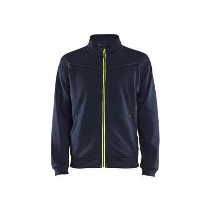 BLAKLADER 336225268633XXXL - Sweat zippé Bleu marine foncé/Jaune fluo