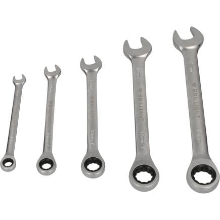 BRILLIANT TOOLS BT013005 - Jeu de clés polygonales à cliquet (5 pcs.)