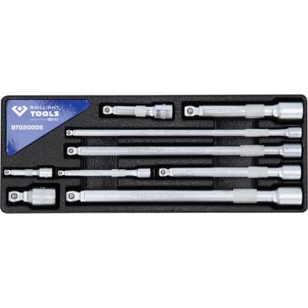 BRILLIANT TOOLS BT020009 - Jeu de rallonges articulées 1/4" + 3/8" + 1/2" (9 pcs.)