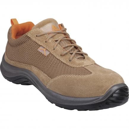 DELTA PLUS ASTISPBE44 - Chaussures basses beige cuir croute velours et mesh - s1p src