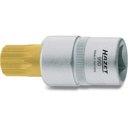 HAZET 990-6 - Embout de clé à douilles polygonal XZN court avec adaptateur carré intérieur 1/2"