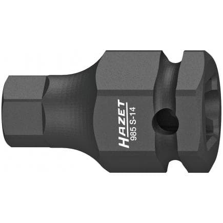 HAZET 985S-14 - Embout de clé à douilles hexagonal court avec adaptateur carré intérieur 1/2" à alésage
