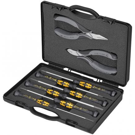 KNIPEX 00 20 18 ESD - Mallette de pinces pour électronique avec outils spéciaux pour composants électroniques 8 pièces