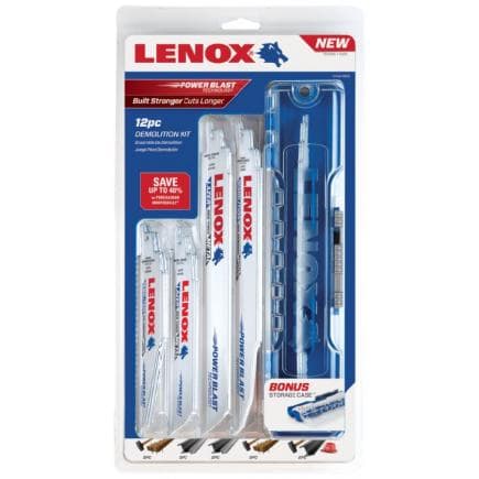 LENOX 1214412RKD - Kit de 12 lames de scie sabre, pour démolition