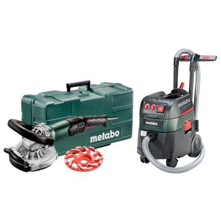 METABO 691000000 - Jeu avec ponceuse de rénovation RSEV 19-125 RT et aspirateur tous usages ASR 35 L ACP