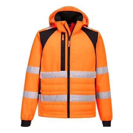 PORTWEST CD863OBRL - Veste hybrid baffle WX2 Eco-conçu HV, Orange/Noir