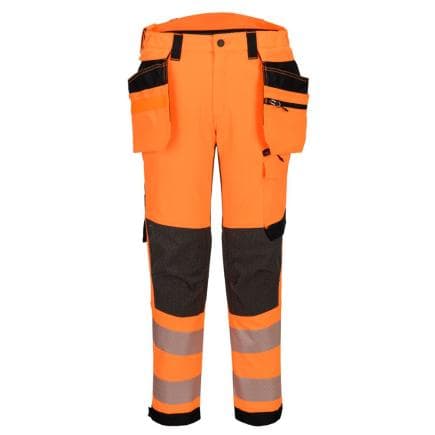 PORTWEST EV448OBT32 - Pantalon stretch Poches flottantes EV4 Haute-Visibilité Classe 2, Orange/Noir petit