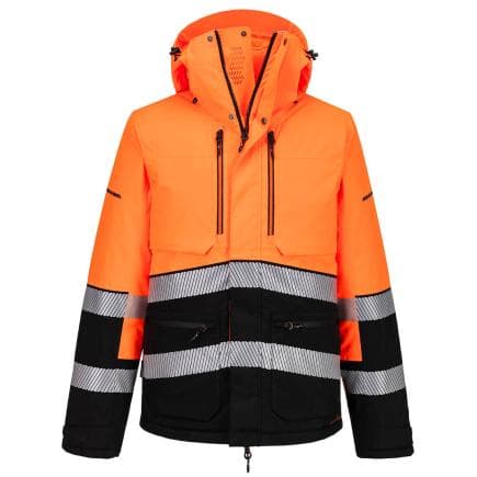 PORTWEST EV467OBRL - Parka sherpa EV4 HV, Orange/Noir