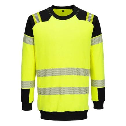 PORTWEST FR707YBRS - Sweat-shirt PW3 Modaflame HV FR, Jaune/Noir