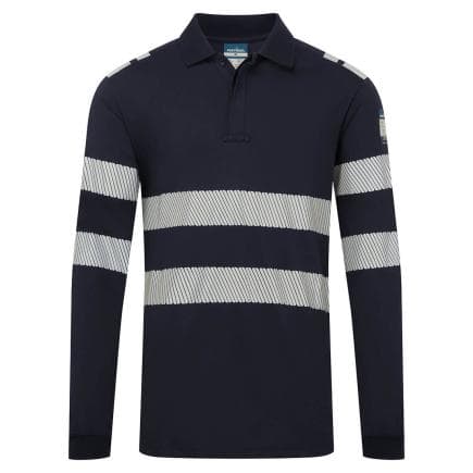 PORTWEST FR733NVRL - Polo ML PW3 Modaflame FR, Marine Blu