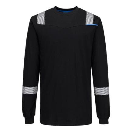 PORTWEST FR751BKRS - T-shirt WX3 Modaflame en maille gauche, noir