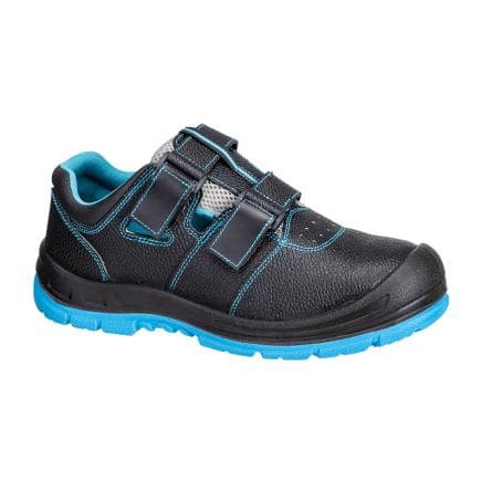 PORTWEST FS70BKB44 - Chaussure composite S1 ESD SR FO, Noir/Bleu