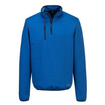 PORTWEST KX376QBRL - Sweatshirt texturé 1/4 zip KX3, Bleu quartz