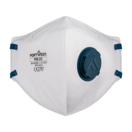 PORTWEST P210WHR - Masque pliable FFP2 à soupape Dolomite (3 pcs), Blanc
