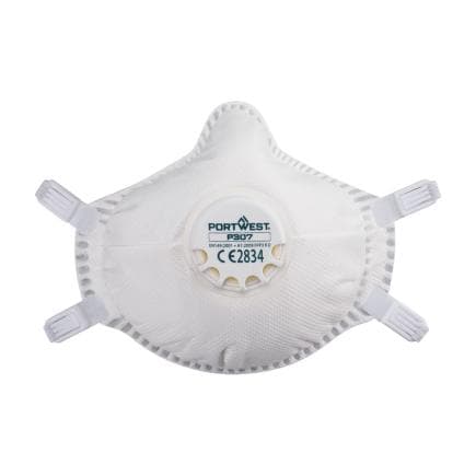 PORTWEST P307WHR - Masque FFP3 Ultimate réutilisable avec valve, Blanc (5 pcs.)