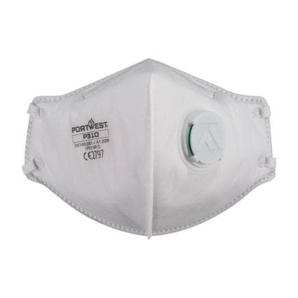 PORTWEST P310WHR - Masque pliable FFP3 à soupape Dolomite (3 pcs), Blanc
