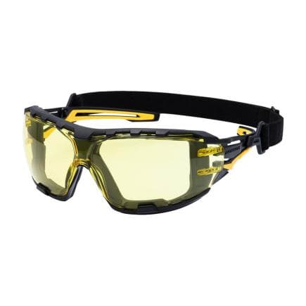 PORTWEST PR02AMR - Lunettes de sécurité Wraparound Plus Anthracite, Ambre