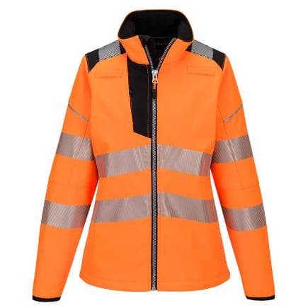 PORTWEST PW381OBRM - Softshell PW3 haute visibilité pour femmes, Orange/Noir