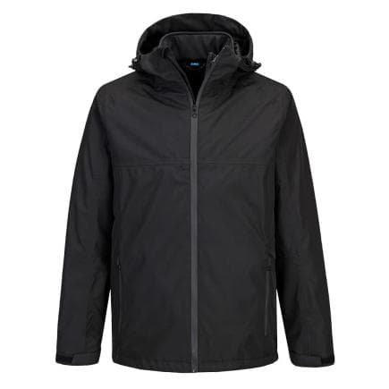 PORTWEST S624BKRL - Veste de pluie professionnelle 3 en 1, noire