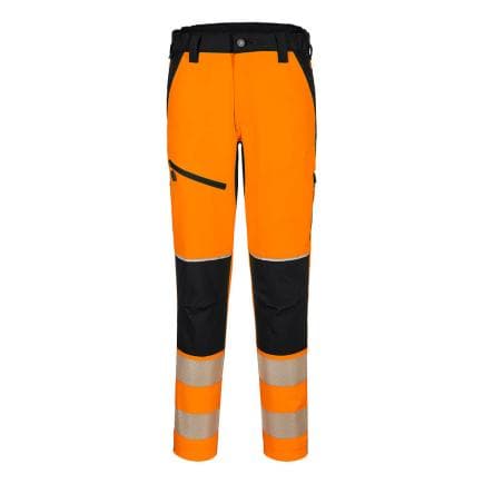 PORTWEST T140OBRS - Pantalon stretch HV PW3, Orange/Noir