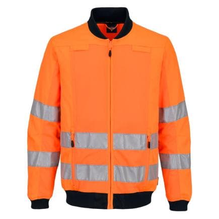 PORTWEST T164ONRL - Veste de travail en maille haute vis, orange/bleu Marine Blu
