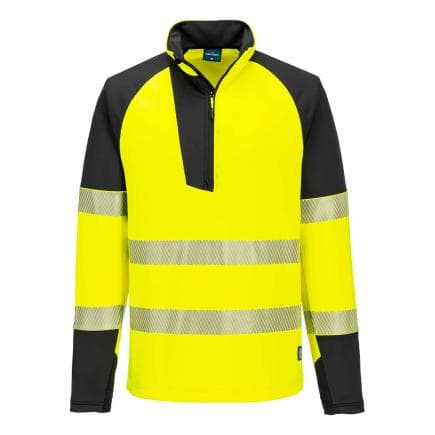 PORTWEST T172YBRL - PW3 Hi-Vis Sweatshirt Zippé, Jaune/Noir