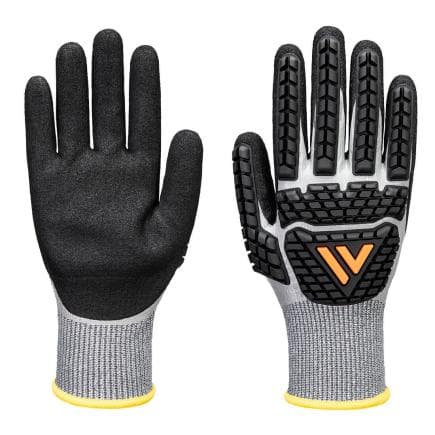 PORTWEST AP54G8RL - Gant imperméable Impact F13 en mousse nitrile TPR, gris/noir