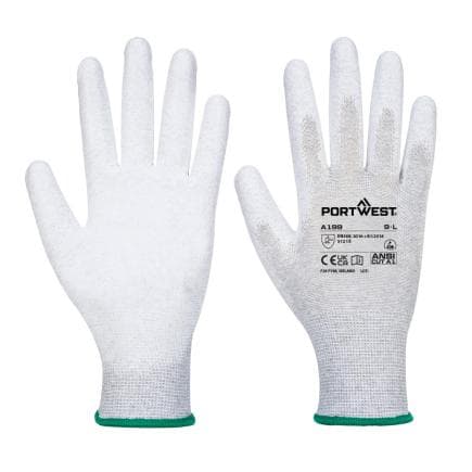 PORTWEST AB199GRRM - ESD 13 PU Palm Essential Multipack (Pk12), gris