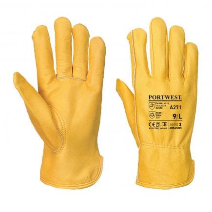 PORTWEST A271TARL - Gant Driver cuir doublé, bronze