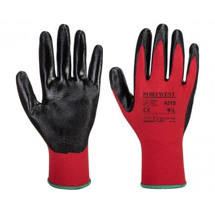 PORTWEST A310R8RXXL - Gant Flexo Grip enduit nitrile, rouge/noir (lot multiple)