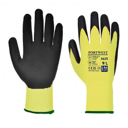 PORTWEST A625Y8RM - Gant PU Vis-Tex coupure d, jaune/noir