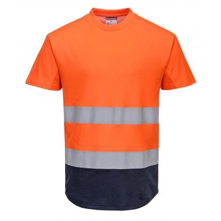 PORTWEST C395ONRL - Tee-shirt mesh bicolore, orange/marine