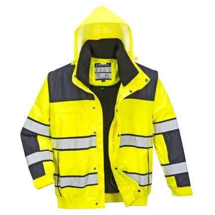 PORTWEST C466YNRXL - Blouson Hi-Vis 3 en 1, jaune/marine
