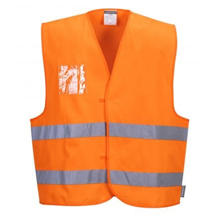 PORTWEST C475ORRXX/3X - Gilet HV avec porte-badge double entrée, orange