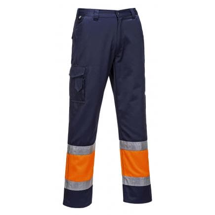 PORTWEST E049ONRL - Pantalon Combat Hi-Vis bicolore, orange/marine