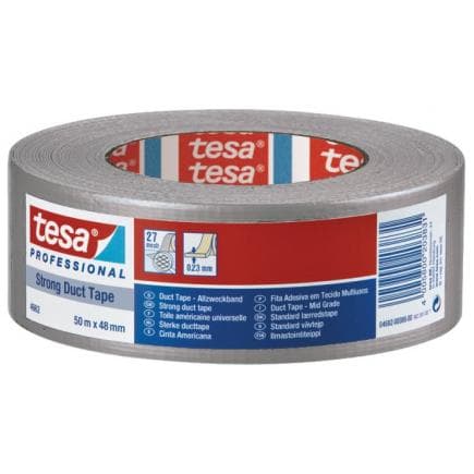 TESA - Nastro telato extra forte in tessuto plastificato silver 50 mt x 48 mm