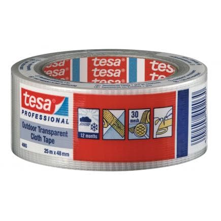 TESA - Ruban toilé transparent pour extérieur 25 m x 48 mm